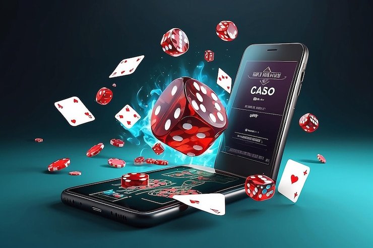 Pengguna muda sedang menjelajah platform hiburan sports dan casino menggunakan ponsel